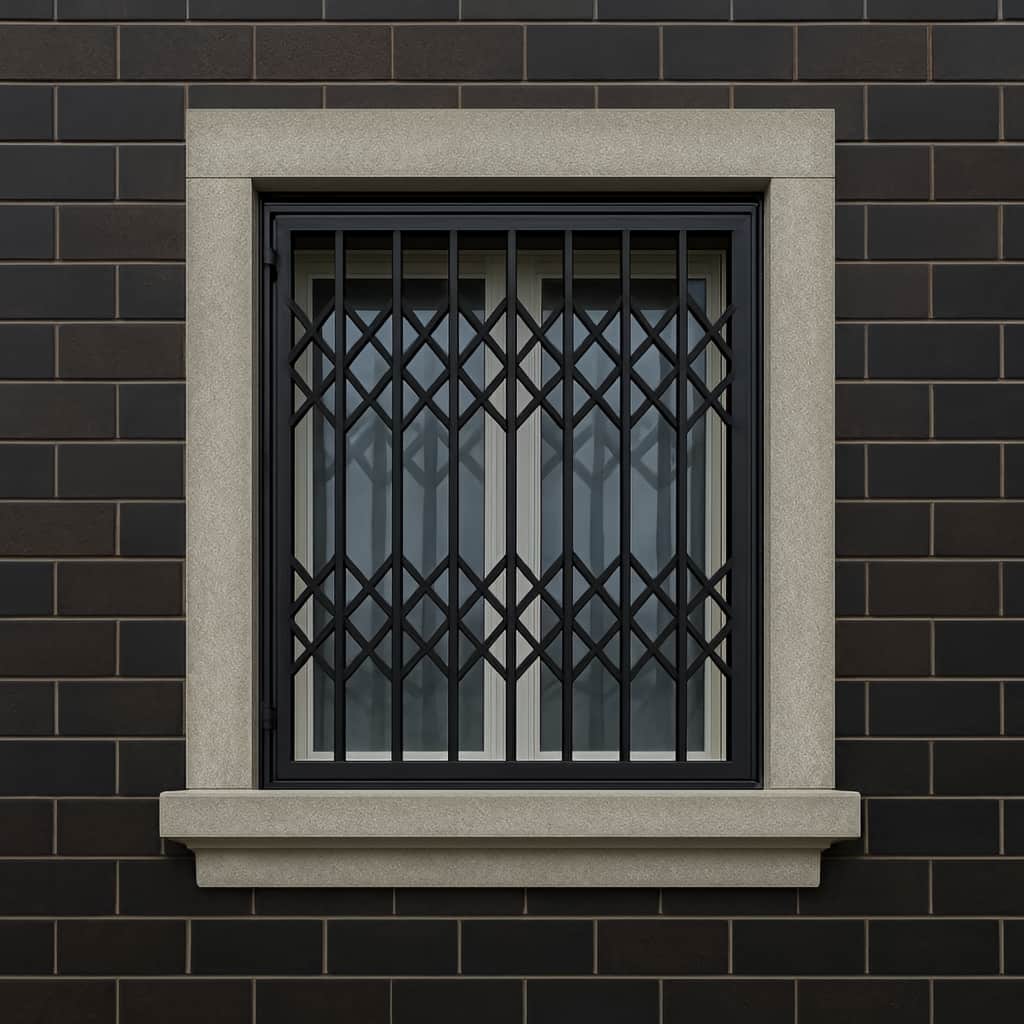 تصویر جزئیات ریل و یاتاقان حفاظ پنجره ریلی کشویی