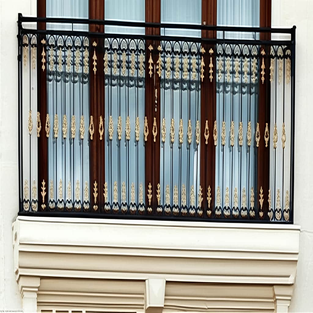 تصویر جزئیات نقوش گل و پیچک حفاظ پنجره اشرافی زرین دست&zwnj;ساز