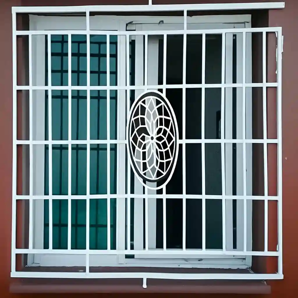 عکس حفاظ پنجره مدل خورشیدی با شبکه مستطیلی و مرکز خورشیدی