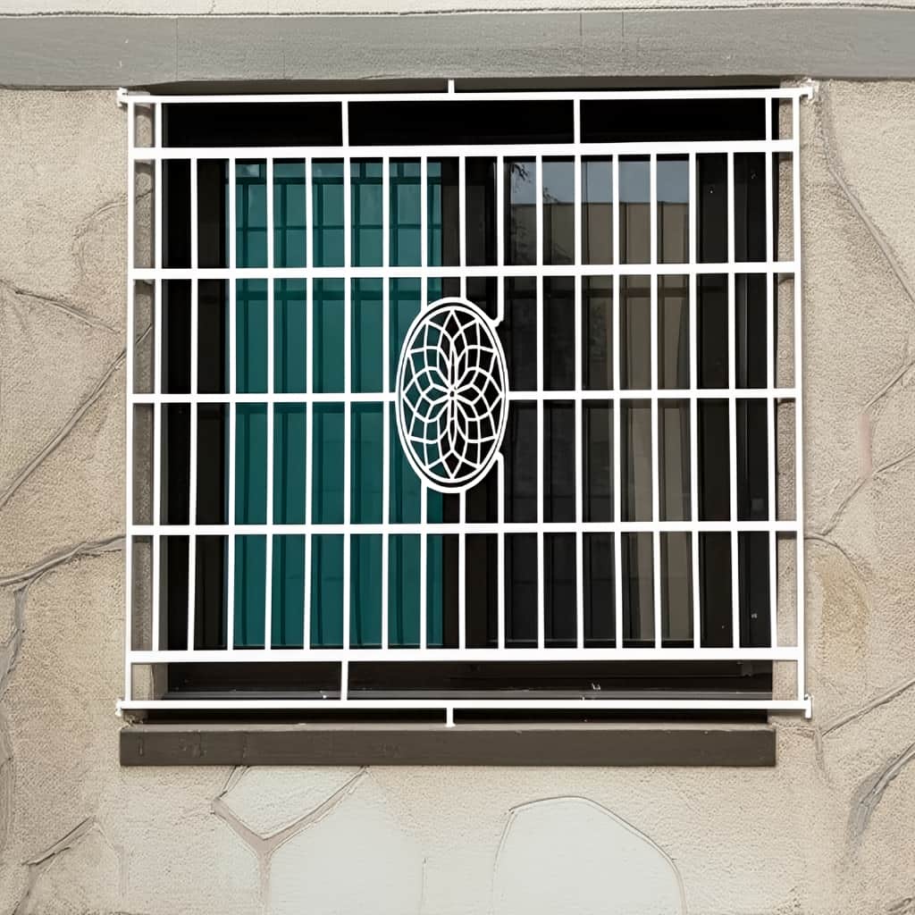 تصویر نصب حفاظ خورشیدی روی پنجره سفید و مشکی