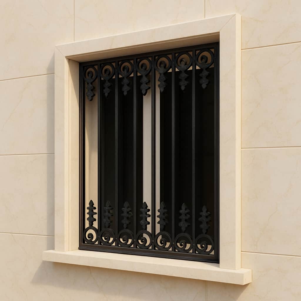 عکس نصب حفاظ قندیل دار کلاسیک با رنگ کرم و طلایی