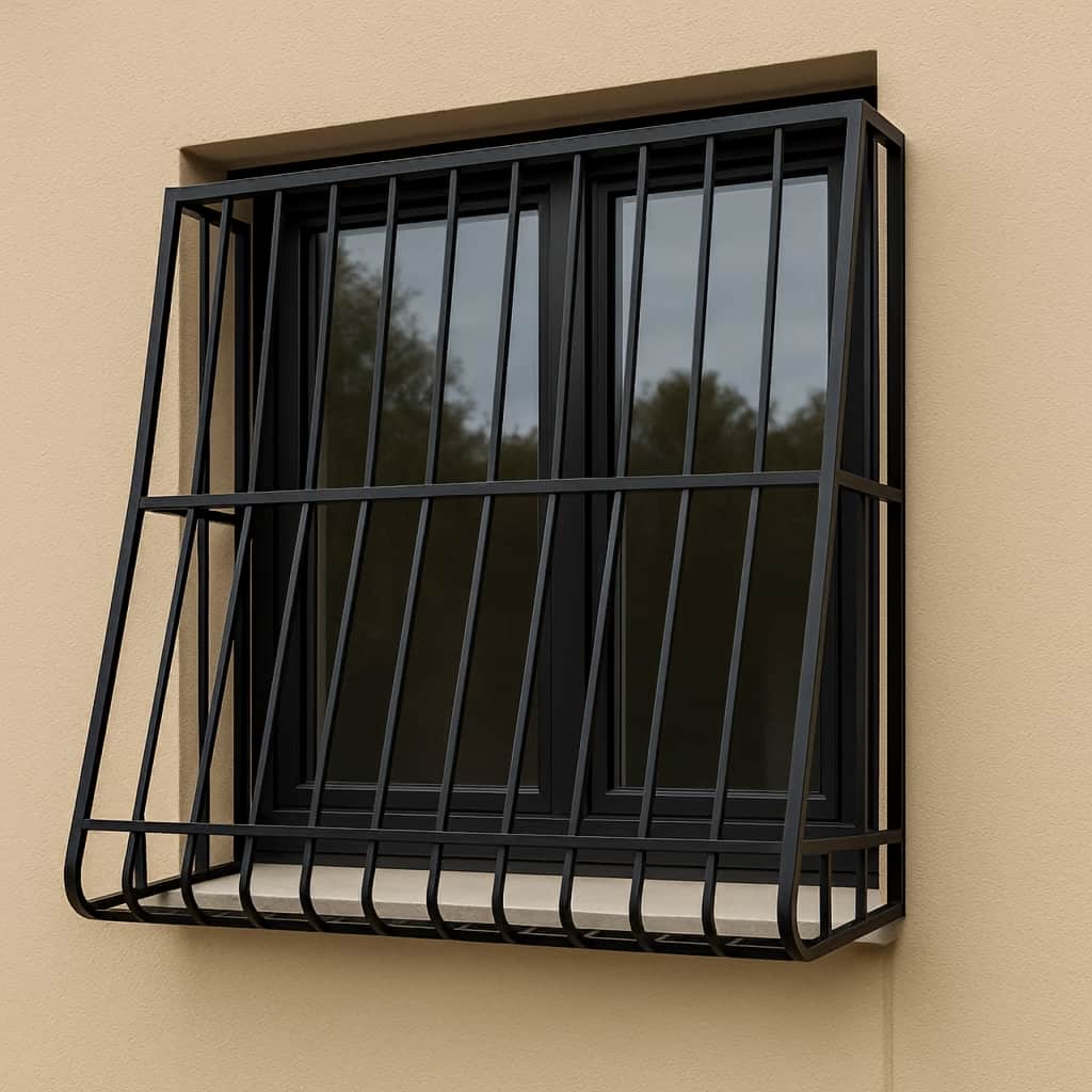 عکس نزدیک سبدی خم&zwnj;کاری حفاظ ارکیده با گلدان&zwnj;های رنگی