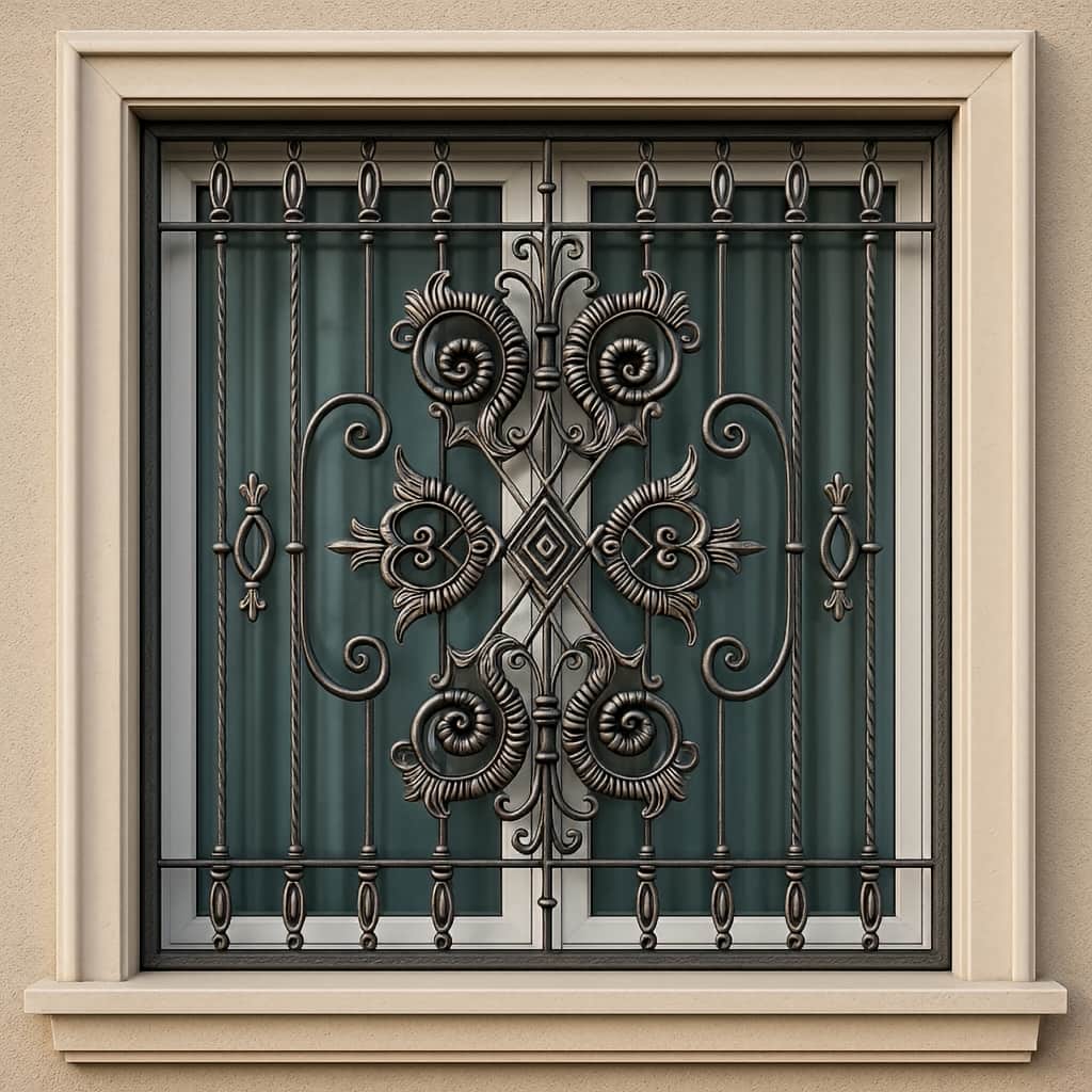 نمای هنری حفاظ مدل لاله با رنگ طلایی و قهوه&zwnj;ای سوخته