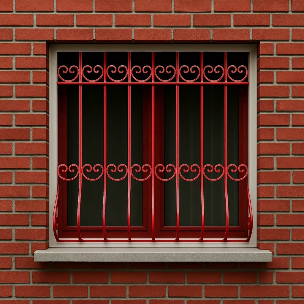 نمای نزدیک پروفیل حفاظ موج با خمیدگی و تزئین مارپیچ