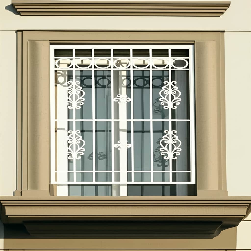 تصویر نصب حفاظ نقشینه روی پنجره کلاسیک