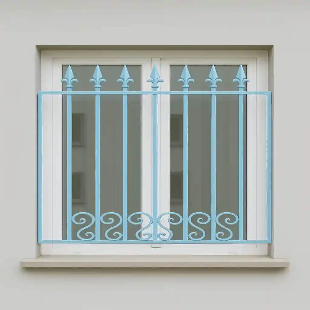 عکس حفاظ پنجره مدل نیزه مارپیچ طلایی و کلاسیک