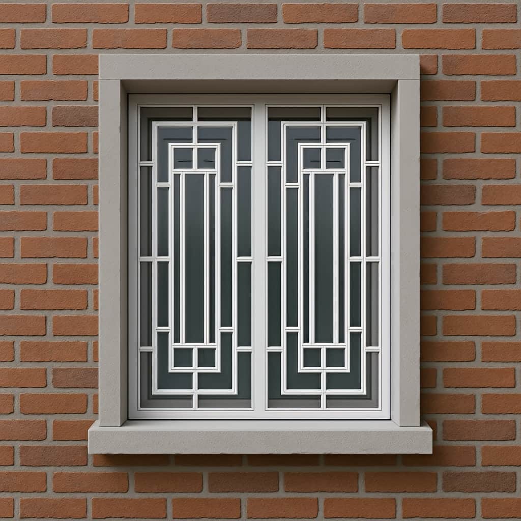 جزئیات خطوط هندسی در حفاظ کلاسیک مهرآهن با رنگ مشکی