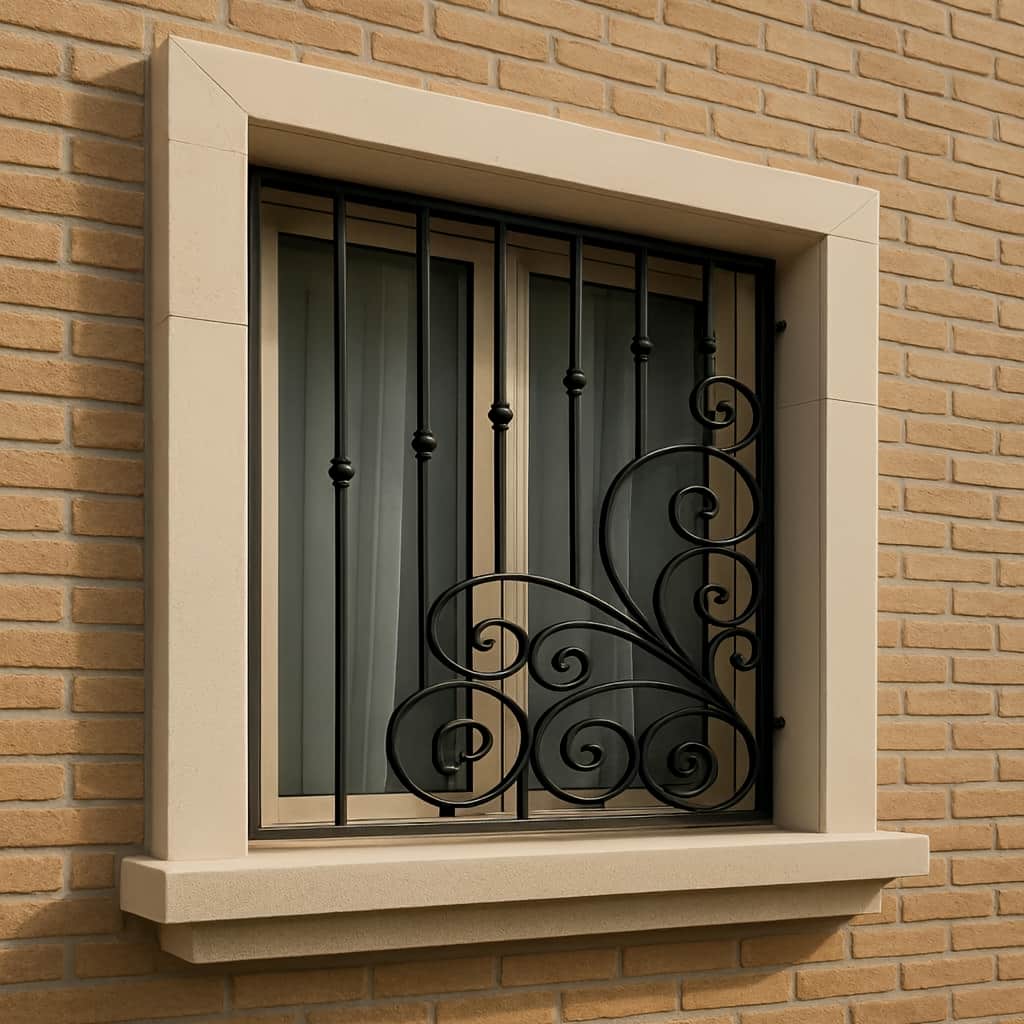 عکس جزئیات فرم مارپیچ و گل&zwnj;دار حفاظ گل پیچ