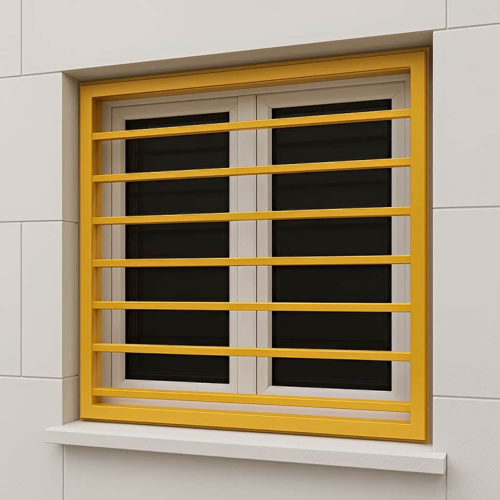 عکس حفاظ پنجره آهنی ساده مدل نرده&zwnj;ای سبک مناسب ساختمان