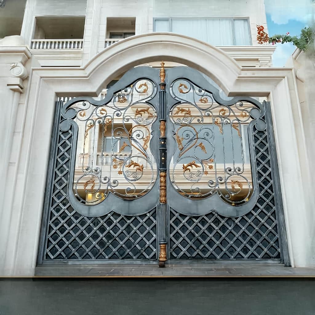 خرید درب مدل ارغوان فرفورژه گل&zwnj;دار