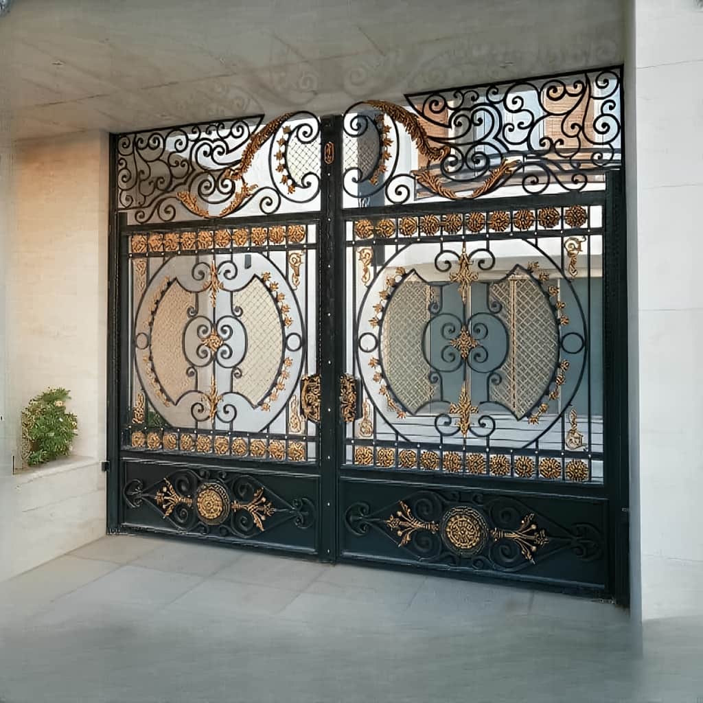 عکس درب فرفورژه ارکیده برای باغ و ویلا