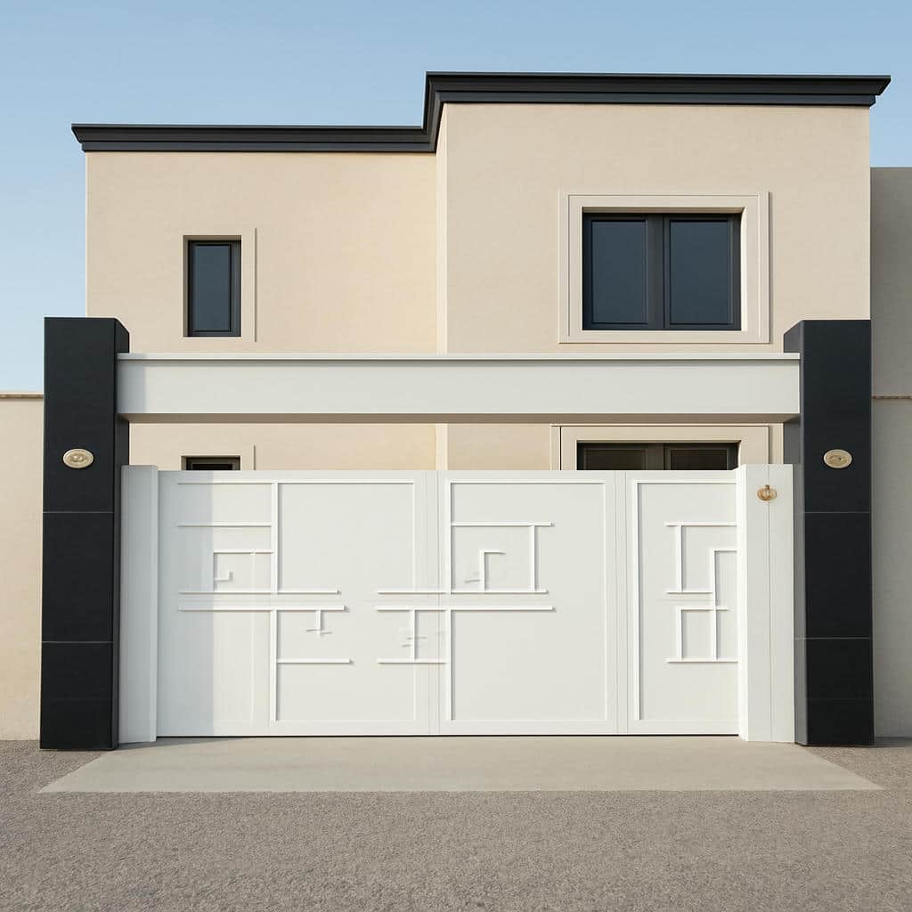 نصب درب مدرن دیلایت ماشین&zwnj;رو در فضای ویلایی