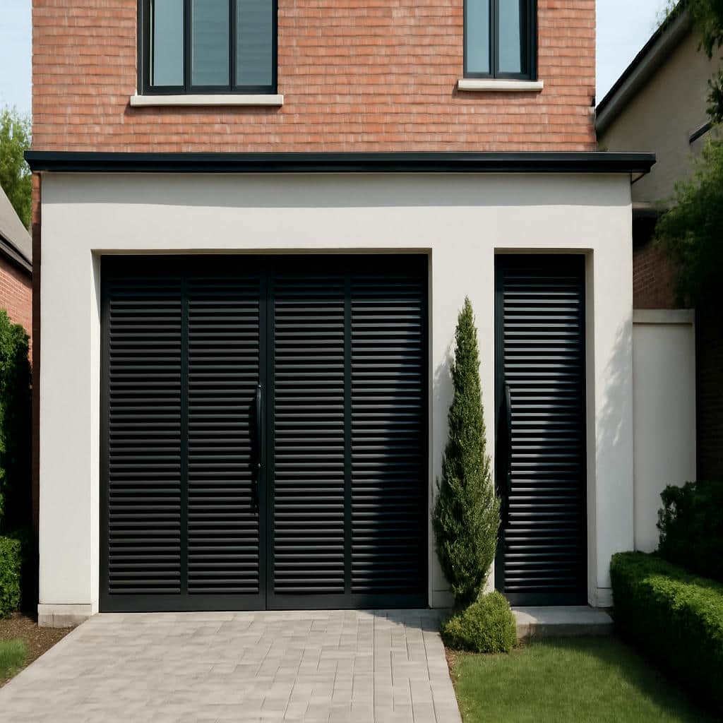 عکس درب مدرن لاینورا مشکی مخصوص ورودی ویلا