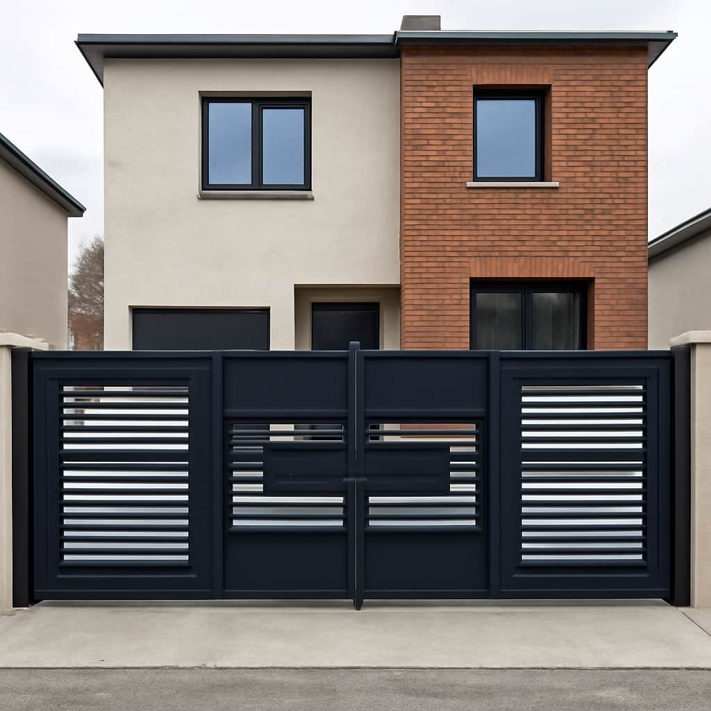 عکس درب مدرن لیلاک مشکی با طراحی ساده و مدرن