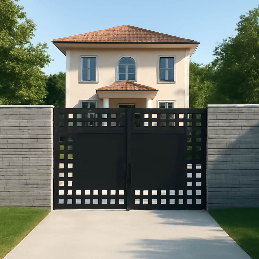 تصویر نمای نزدیک از درب فرفورژه کوآدرا