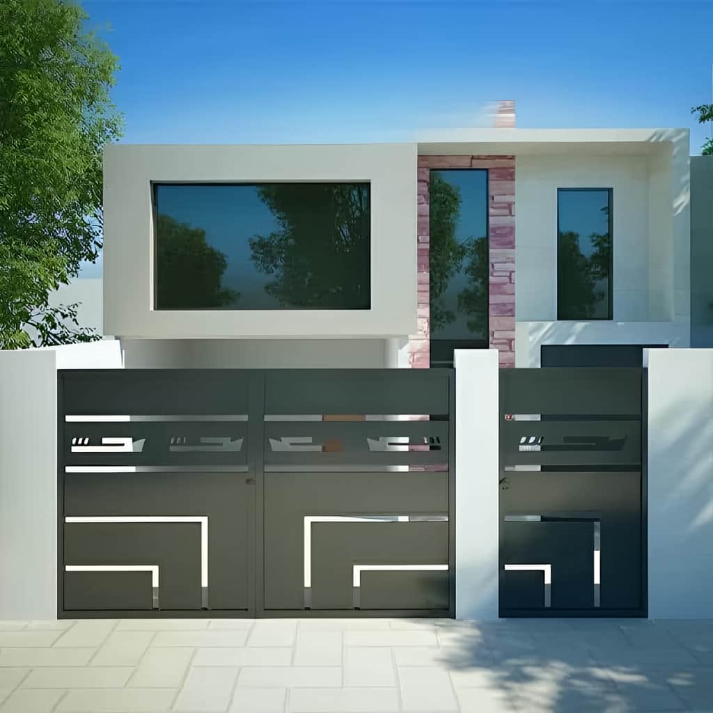 عکس جزئیات طراحی هندسی و CNC درب یونیک