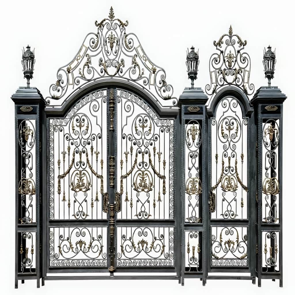 خرید درب فرفورژه پیچک با طراحی گلبرگی