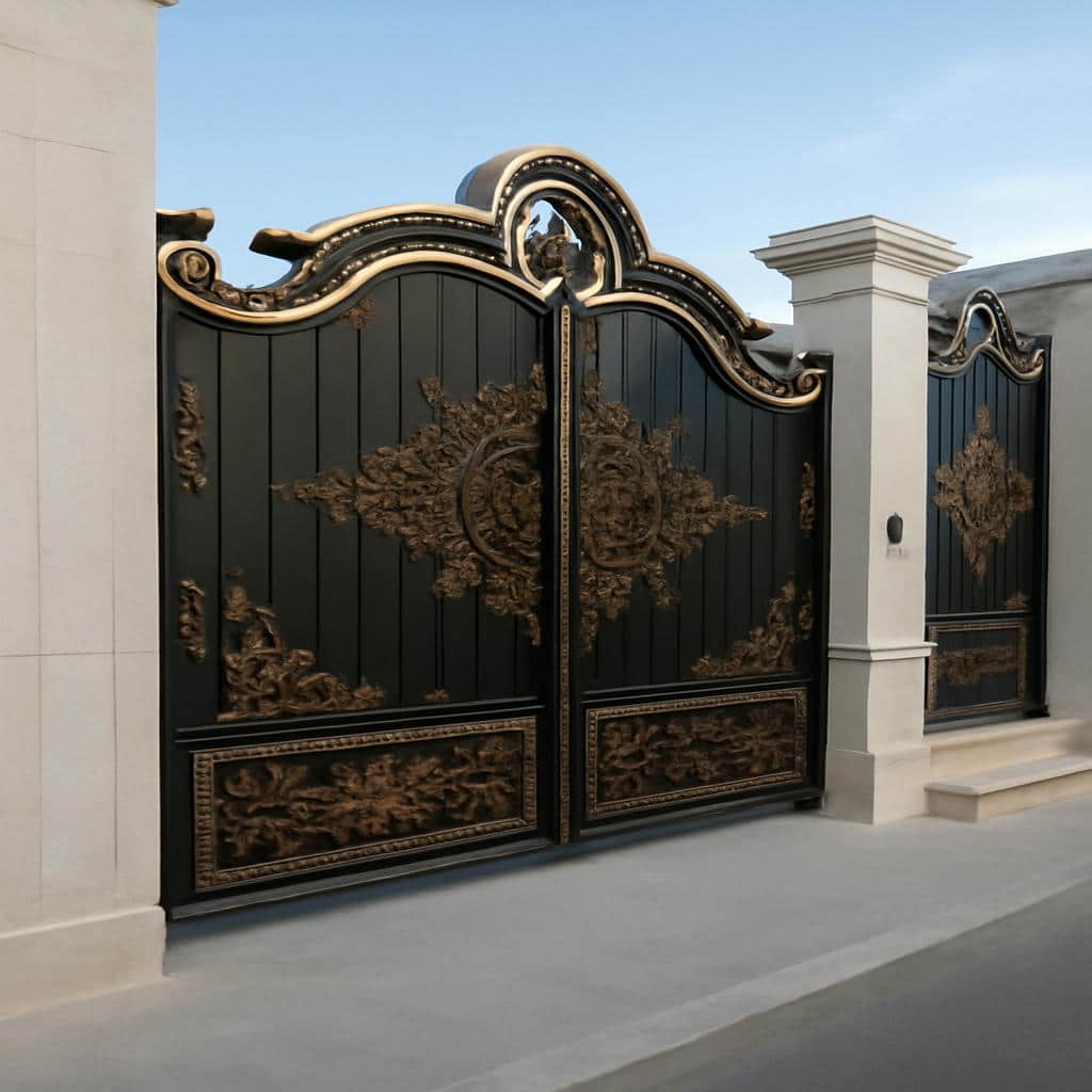 تصویر درب فرفورژه گل آرا ورودی ویلا