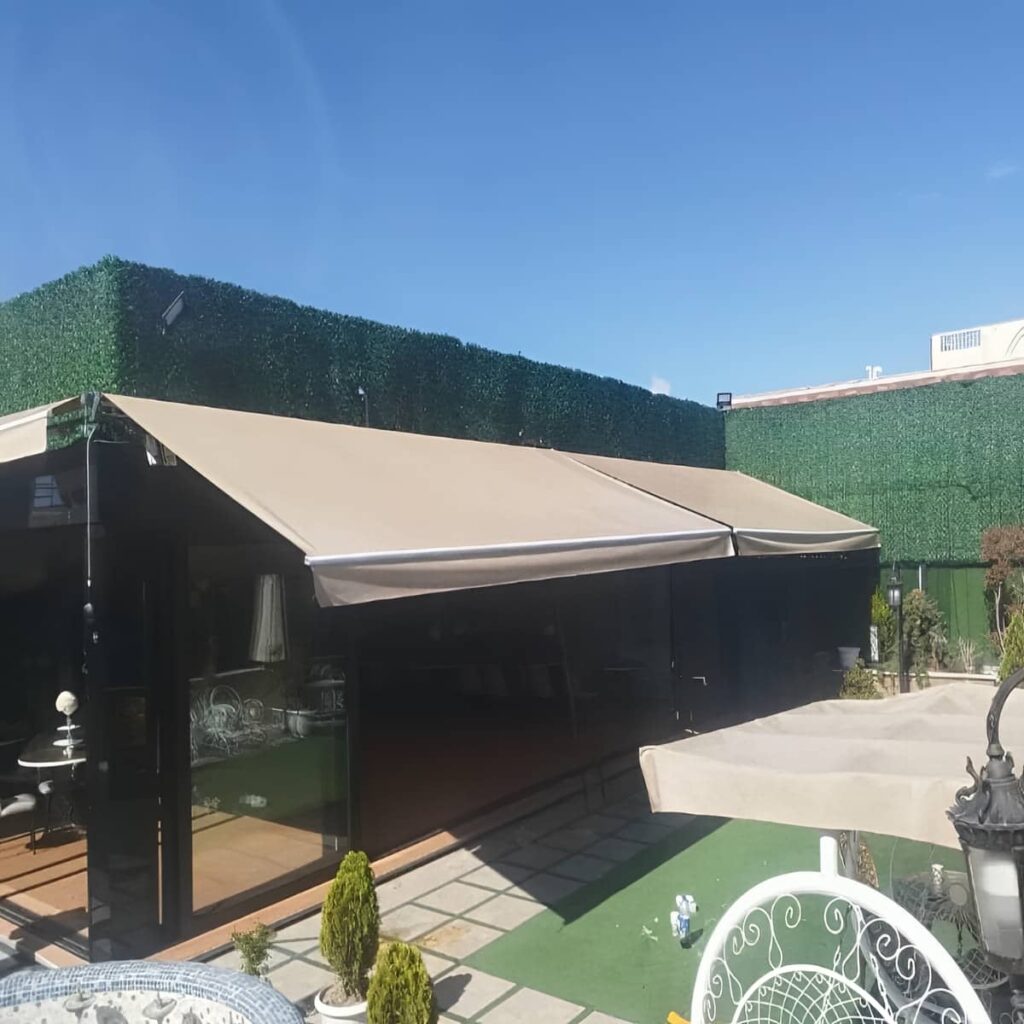 نصب سایبان برقی اتوماتیک ریموتی در پردیس