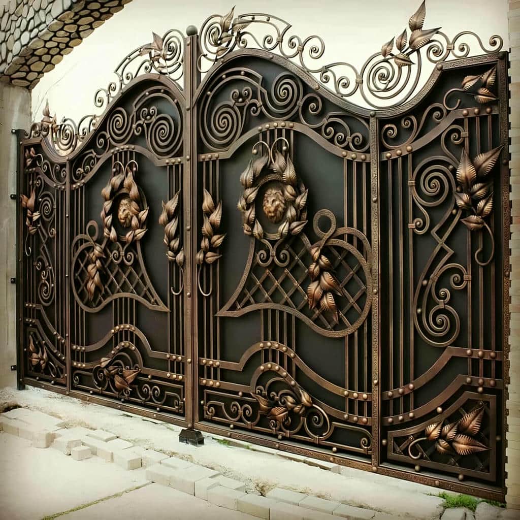 خرید درب ویلایی فرفورژه رنگ کوره ای در چالوس