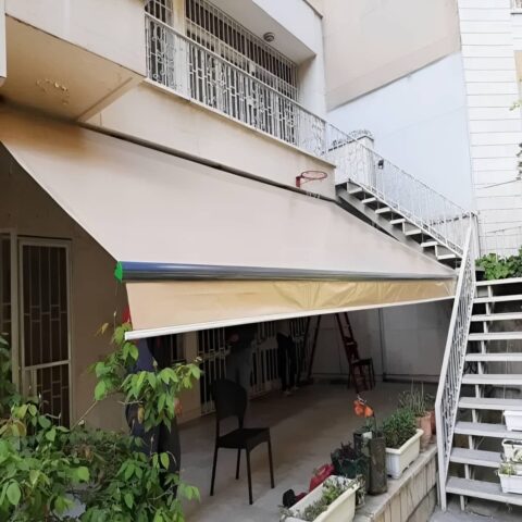 سایبان برقی فول باکس تجاری با کاست کامل برای محافظت پارچه سایبان برقی فول باکس مناسب فضاهای تجاری