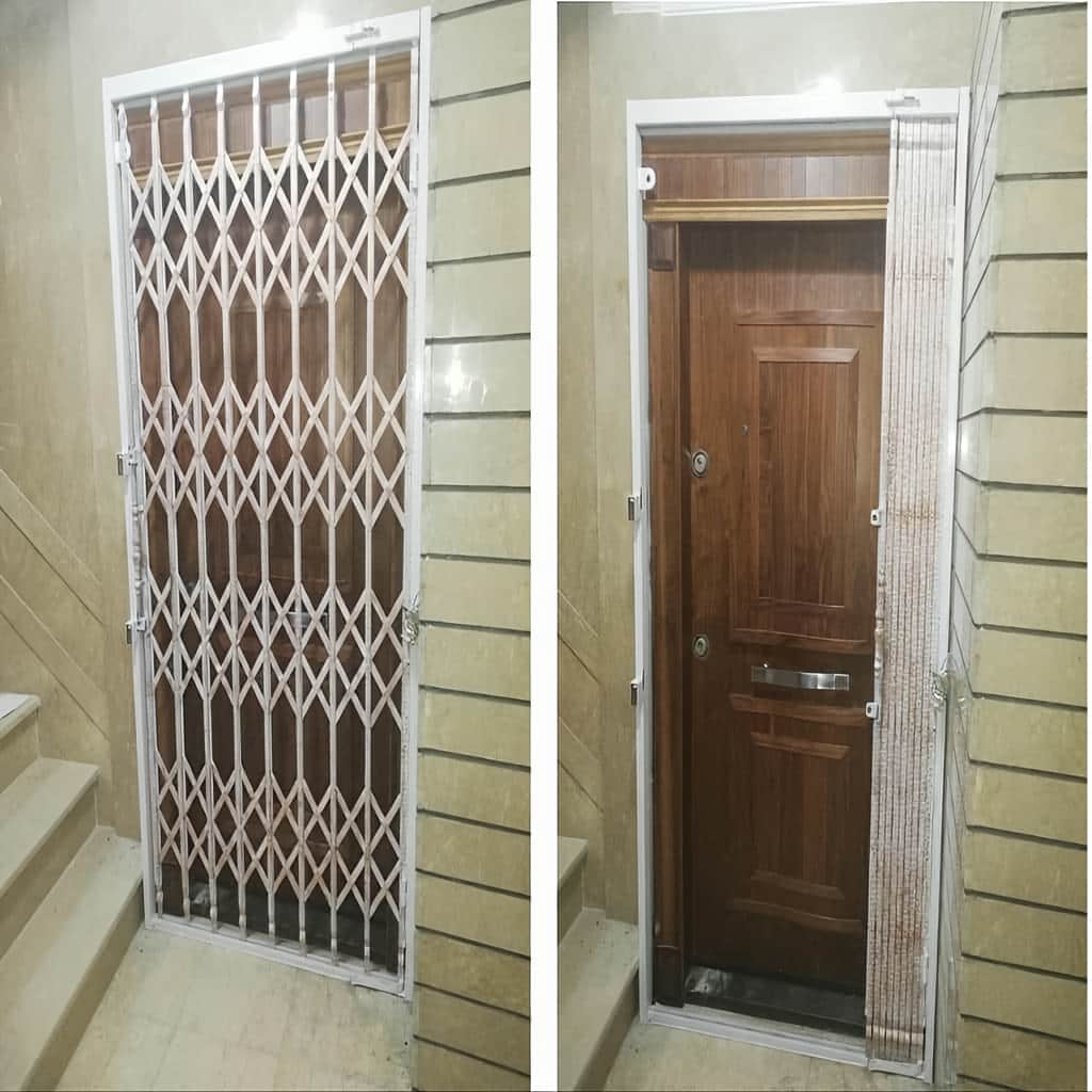 11 مدل درب آکاردئونی چهار گل لوزی