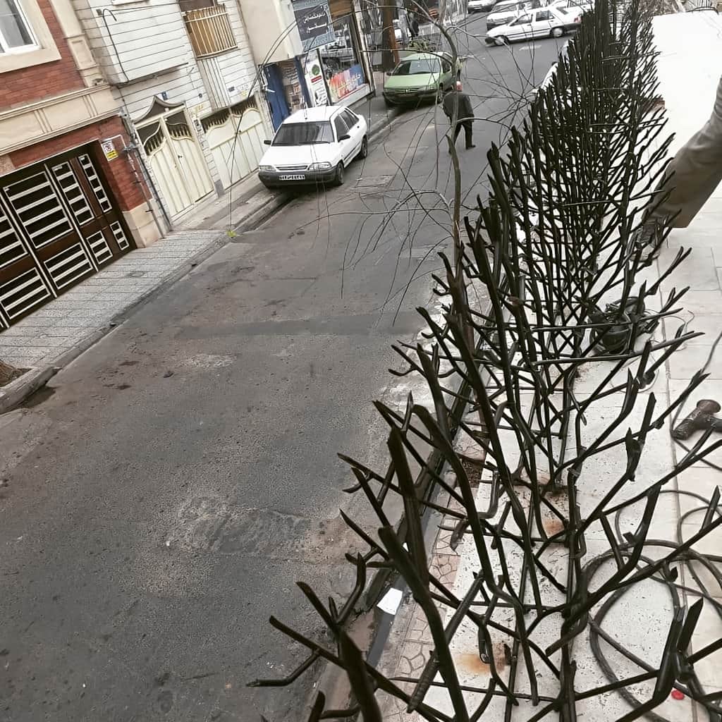 فروش حفاظ دیوار رنگ کوره ای مدل بوته‌ای