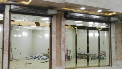 13 مدل درب اتوماتیک شیشه ای دو لنگه کشویی