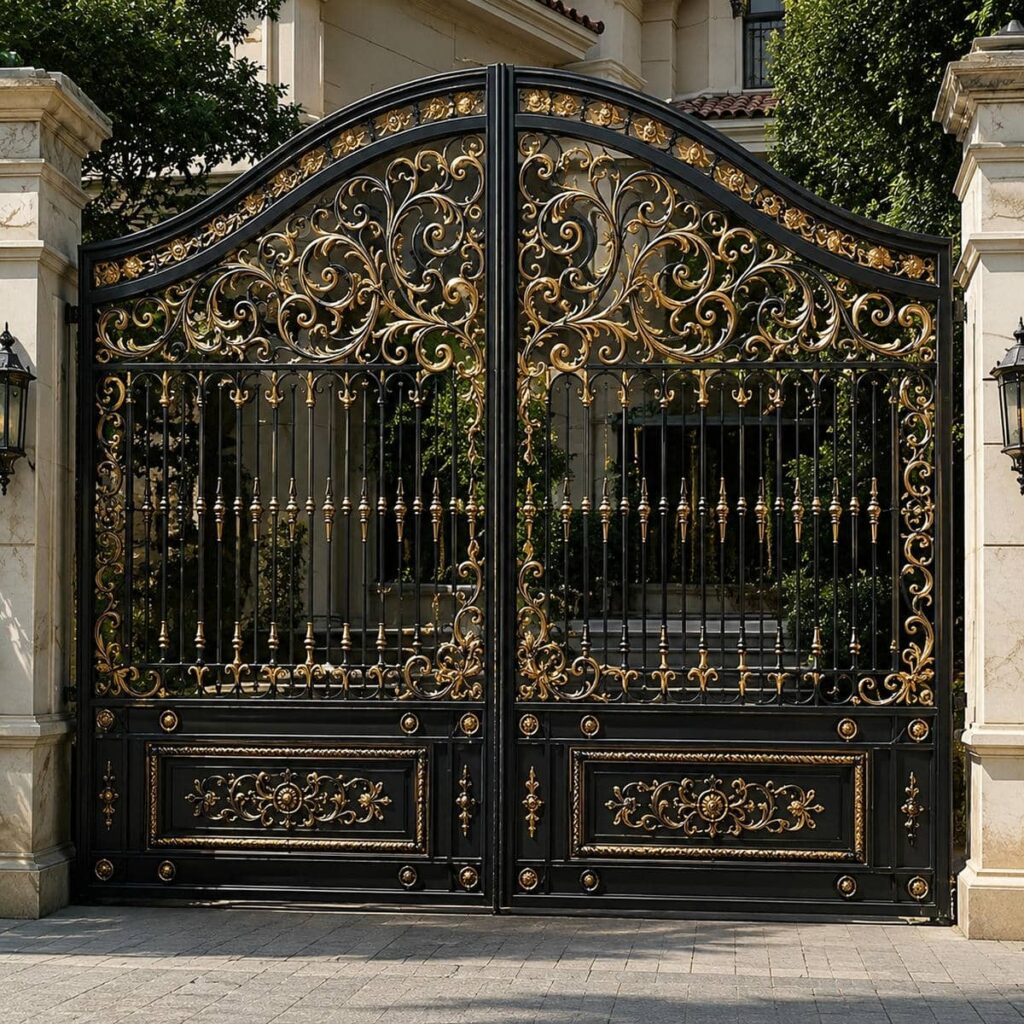 اجرای درب ویلایی قاب ساده برای نمای مدرن محوطه