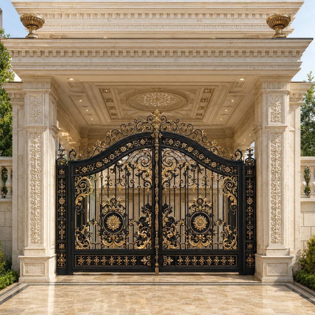 مدل CNC هندسی درب پارکینگ ریلی ریل زمینی