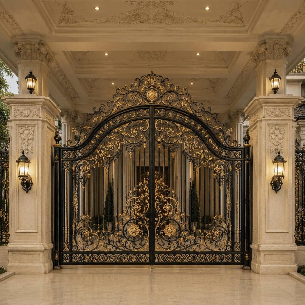 خرید درب ویلایی برش لیزری طرح هندسی برای پروژه مدرن