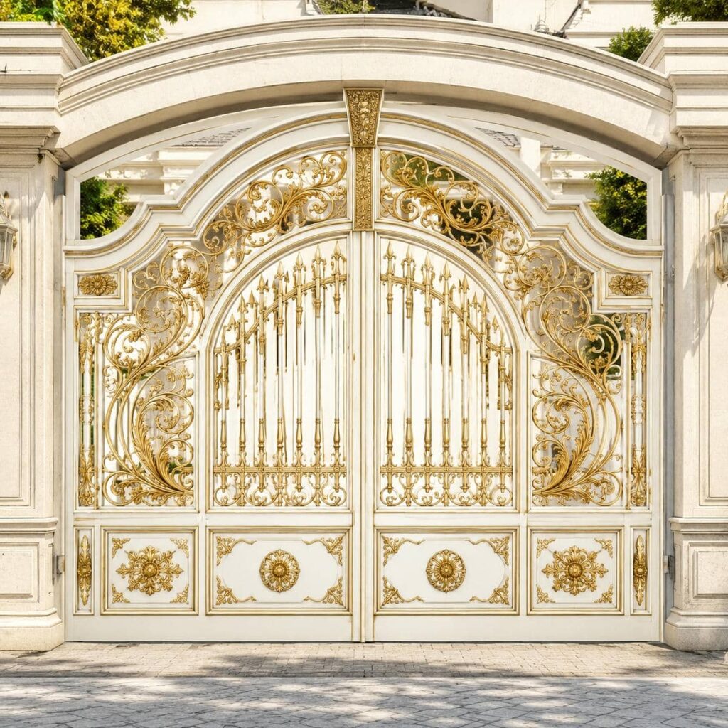 درب پارکینگ طرح چوب ترموود افقی برای نمای مدرن