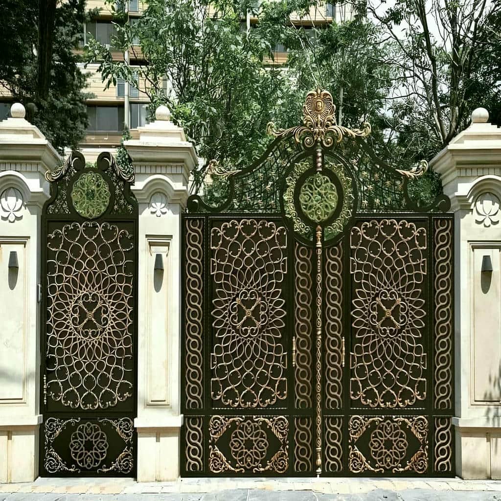 درب پارکینگ دو لنگه عریض مینیمال برای پروژه مدرن