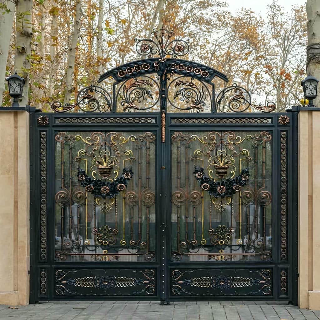 10 طرح درب ویلا مدرن نمای سنگی