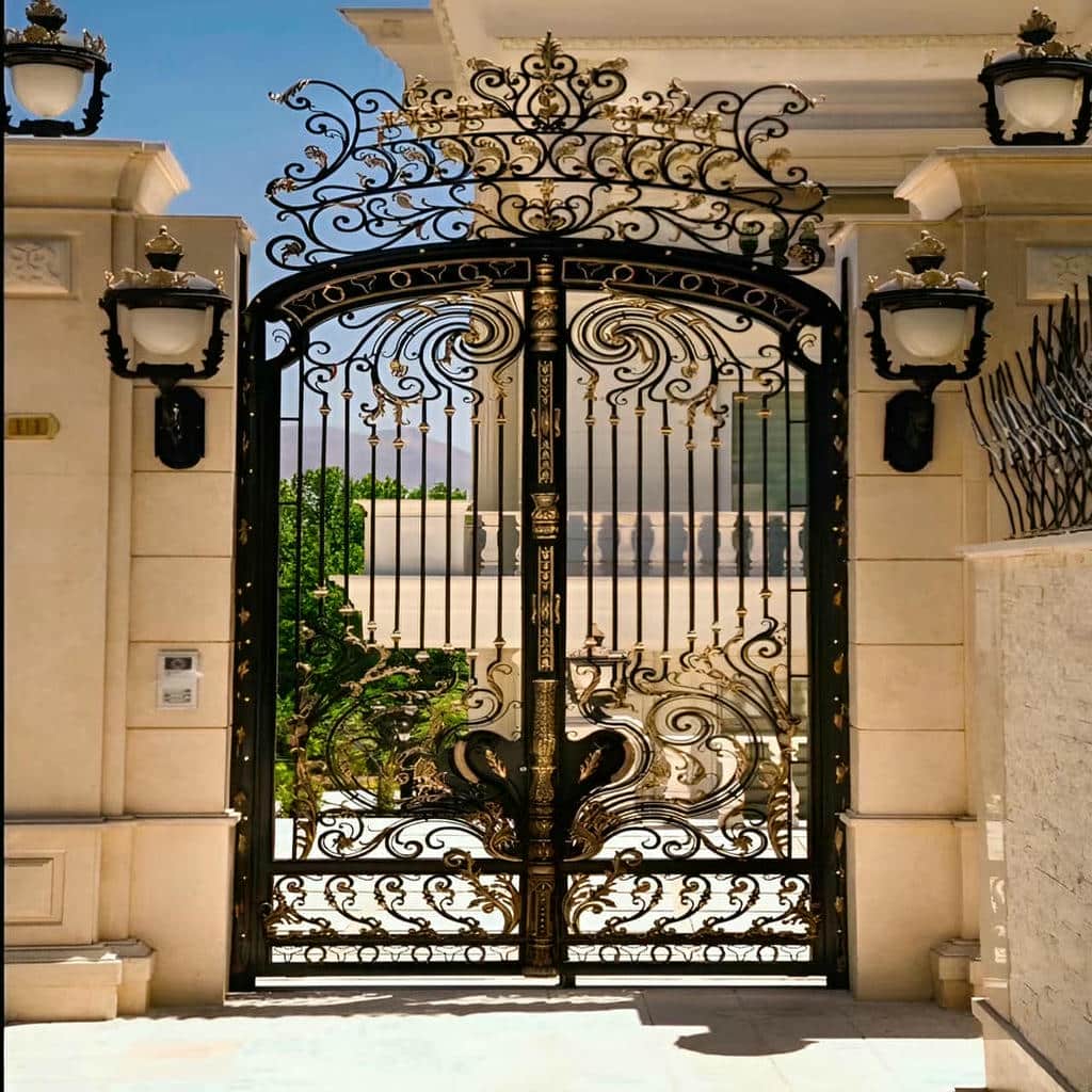 اجرای درب آهنی حیاط طرح مدرن با حریم کامل