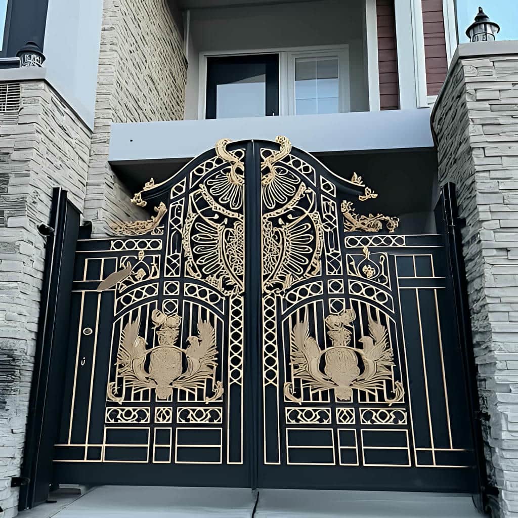 درب پارکینگ فرفورژه نمای رومی اتوماتیک برای تردد روزانه