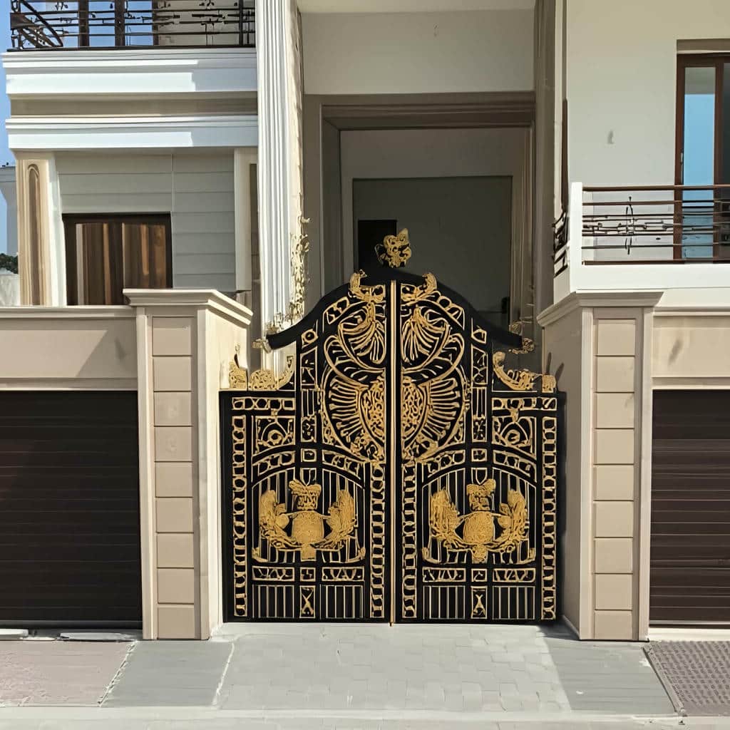 درب پارکینگ مدرن پنل مشبک دوپوسته با حریم بیشتر