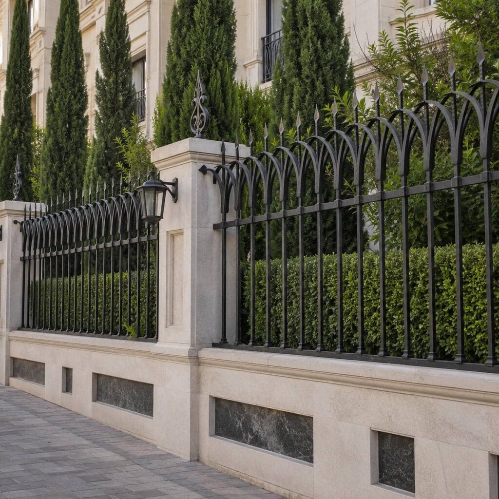 خرید حفاظ دیوار ویلایی مدرن طرح نیزه برای دیوار کوتاه