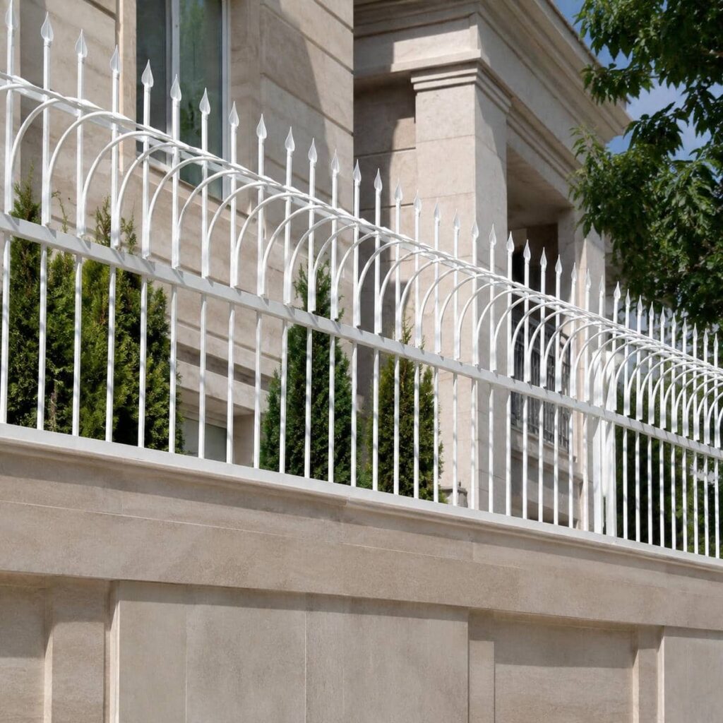 اجرای نرده حفاظ دیوار ساده برای نمای اصلی