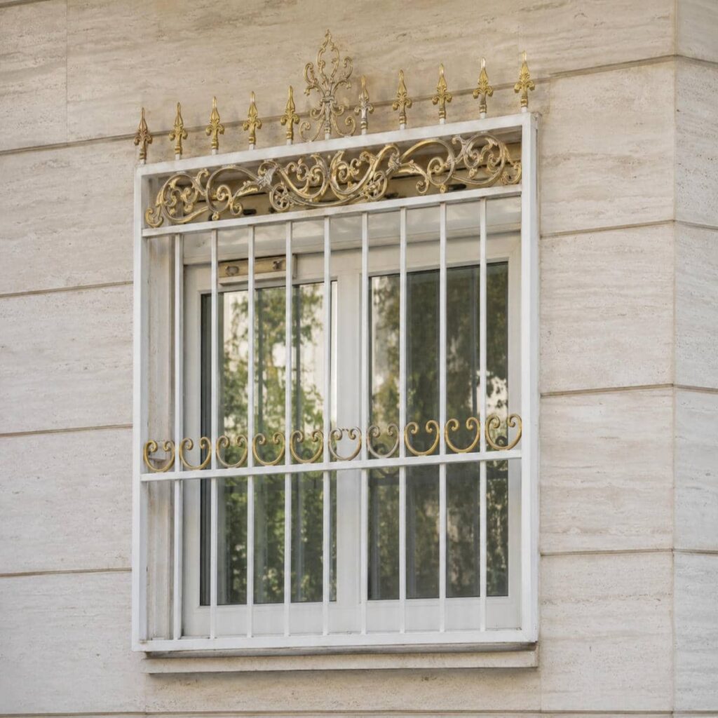 اجرای حفاظ پنجره قوسی کتیبه دار با شعاع دقیق