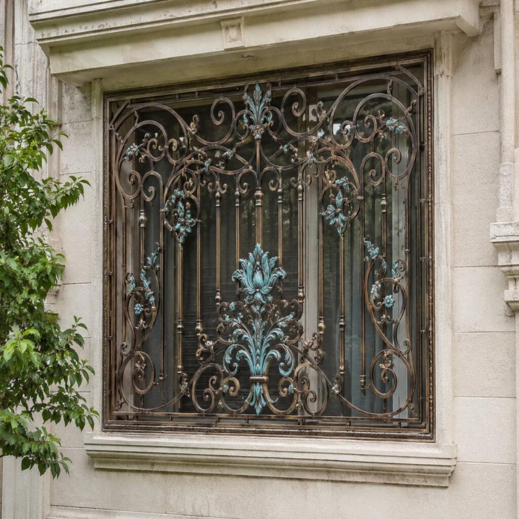 حفاظ پنجره فرفورژه نمای کلاسیک