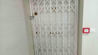حفاظ کشویی فلزی ورودی ساختمان