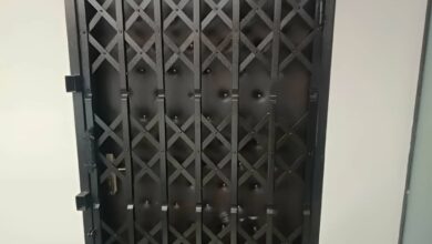 نرده آکاردئونی فلزی ورودی ساختمان نرده آکاردئونی فلزی ورودی ساختمان