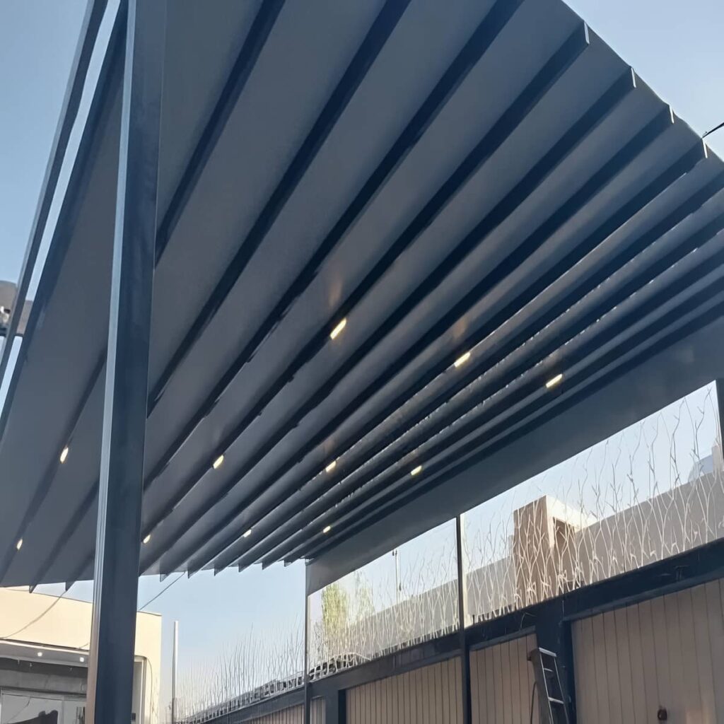 سقف متحرک پارچه ای نمای کلاسیک
