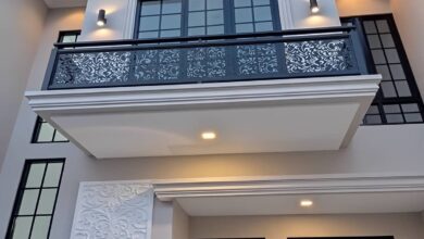 نرده بالکن فلزی برای خانه مدرن