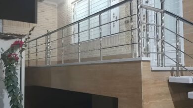 نرده پله آپارتمان فلزی