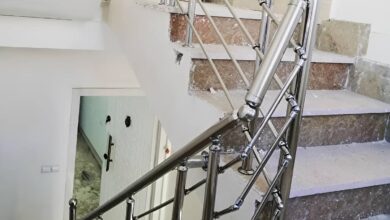 نرده استیل بالکن با سطح براق