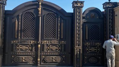 درب پارکینگ فلزی هماهنگ نما