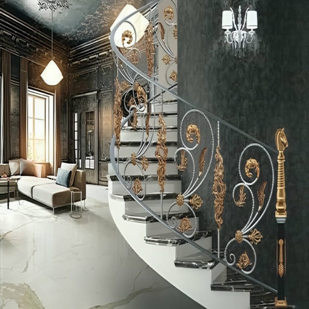نرده فرفورژه بالکن فلزی مقاوم