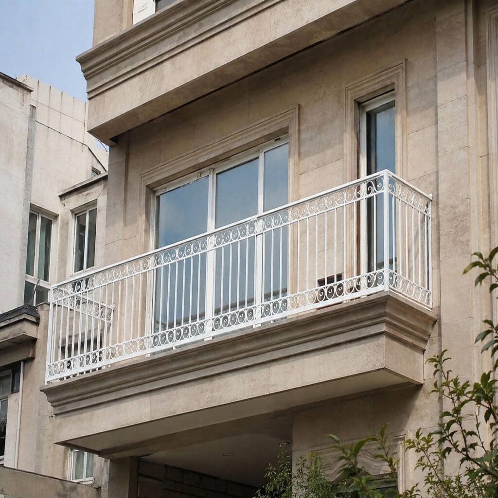 نرده پله فلزی با طراحی ساده